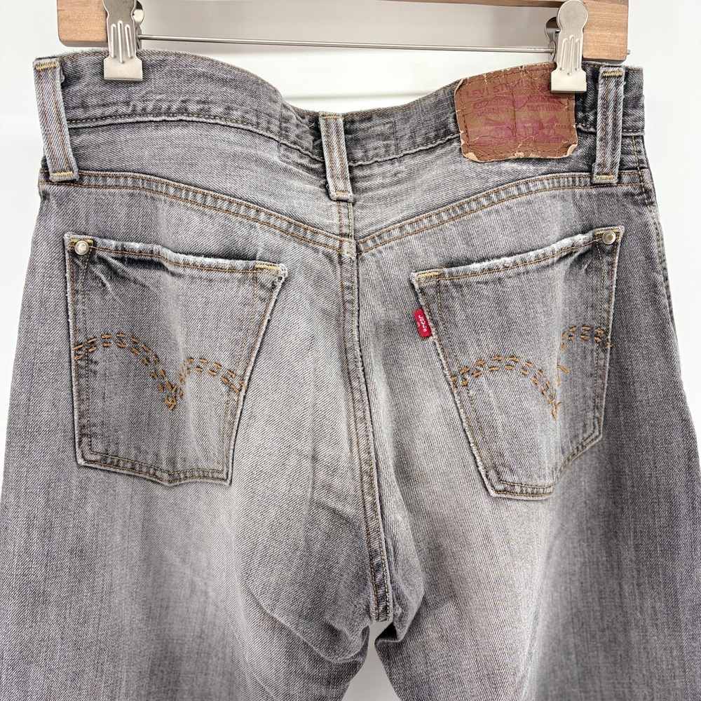Rare 2006 Levi's 527 Low Boot Cut Gray Jeans 32x30 Riveted Pocket Dashed Arcuate
